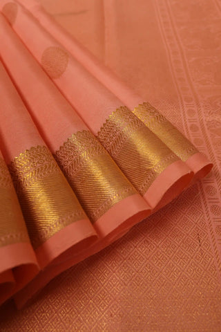 Peach Kanchipuram Pure Silk Saree