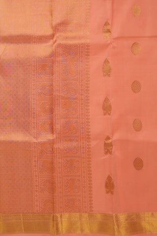 Peach Kanchipuram Pure Silk Saree