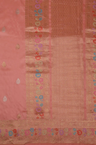 Peach Banarasi Pure Silk Saree