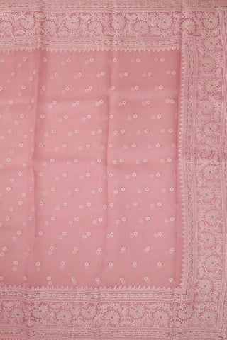 Light Pink Banarasi Organza Saree with Chikankari