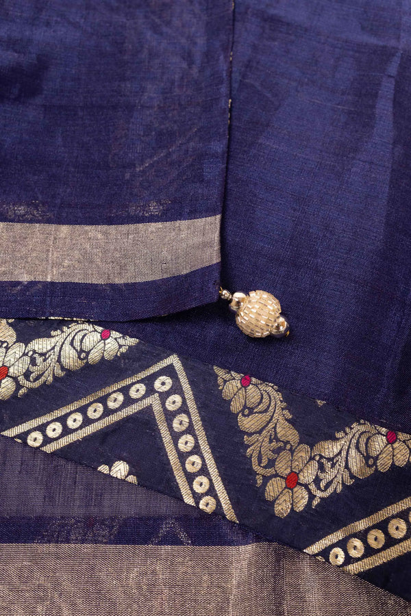 Royal Blue Chanderi Tissue Saree