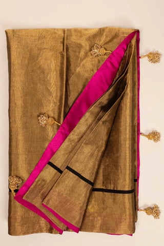 Golden Chanderi Tissue Saree