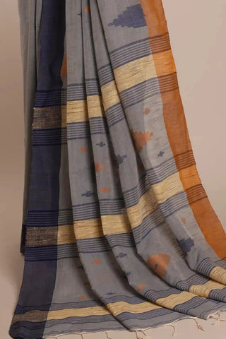 Grey Jamdani Handloom Cotton Saree