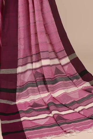 Purple Jamdani Handloom Cotton Saree