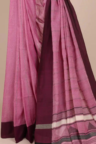 Purple Jamdani Handloom Cotton Saree