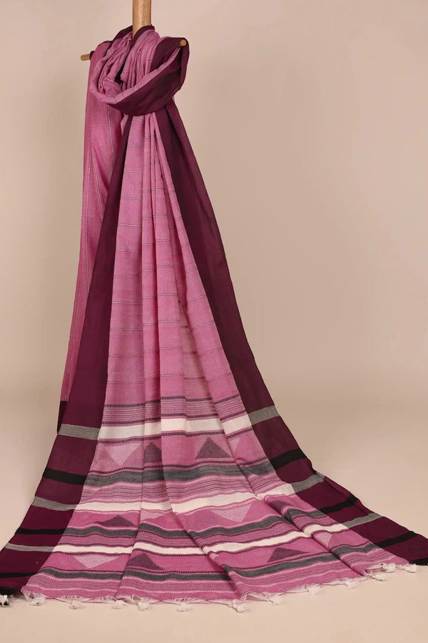 Purple Jamdani Handloom Cotton Saree