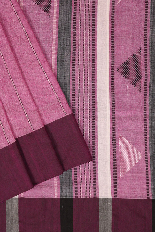 Purple Jamdani Handloom Cotton Saree