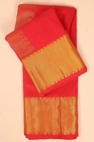 Red Handwoven Silk Cotton Kanchipuram saree