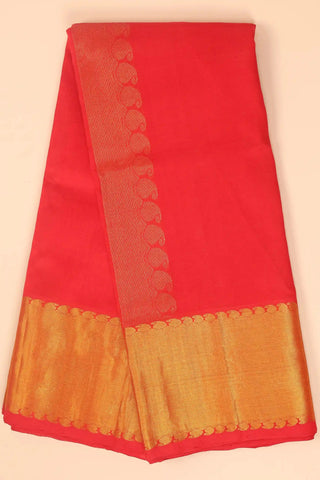 Red Handwoven Silk Cotton Kanchipuram saree