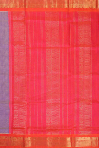 Purple & Red Handwoven Silk Cotton Kanchipuram Saree