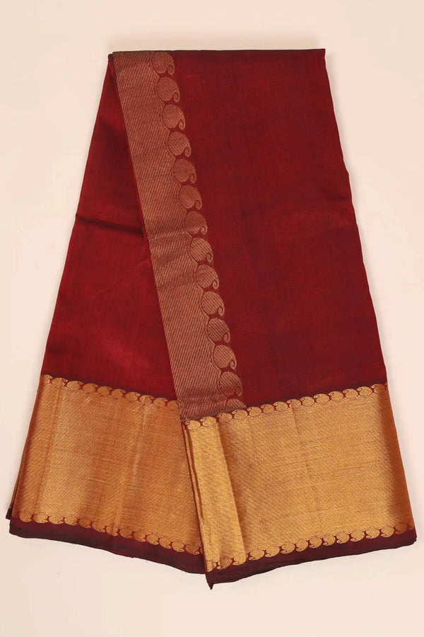 Maroon Handwoven Silk Cotton Kanchipuram saree