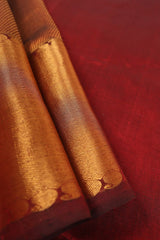 Maroon Handwoven Silk Cotton Kanchipuram saree