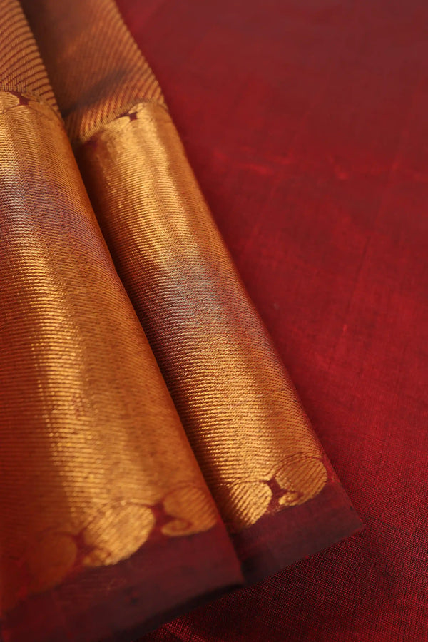 Maroon Handwoven Silk Cotton Kanchipuram saree