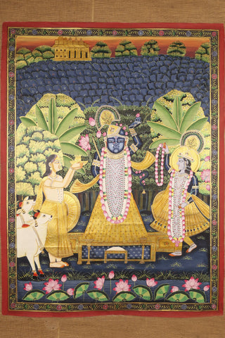 Hand-painted Pichwai Painting of Lord Srinathji of Nathdwara