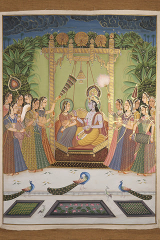 Radha Krishna Hand-painted Pichwai Painting