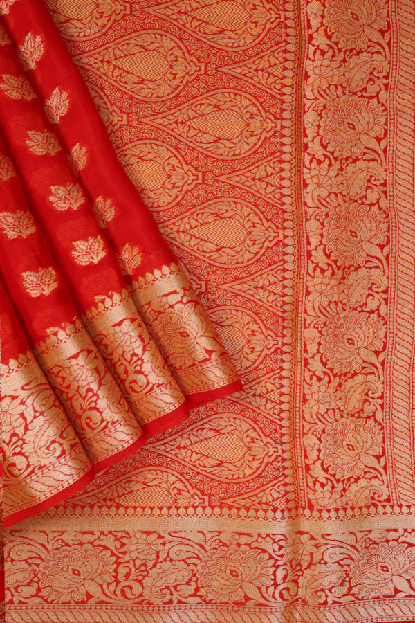 Red Banarasi Georgette Saree