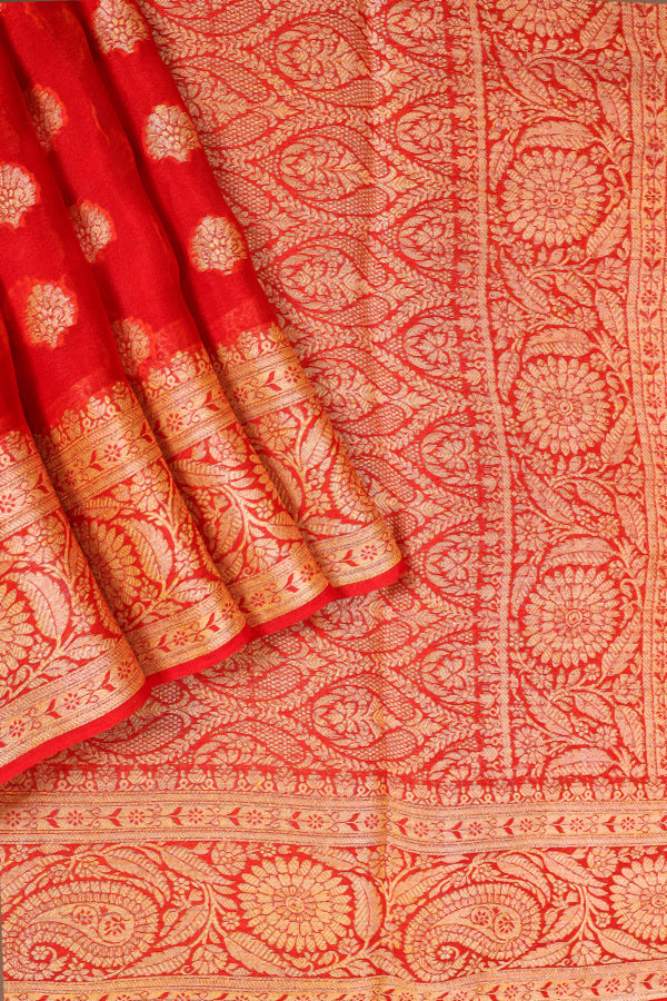 Red Banarasi Georgette Saree