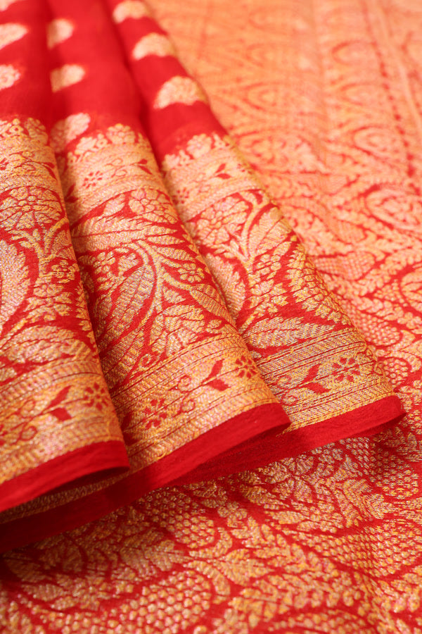 Red Banarasi Georgette Saree