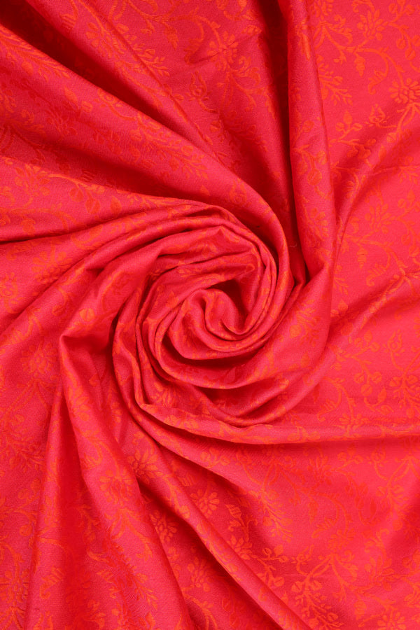 Red-Orange Banarasi Silk Saree