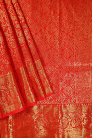 Red Kanjivaram Silk Saree (inspired by Shreya Ghoshal's Saree)