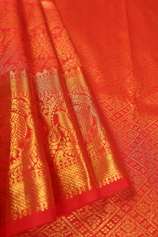 Red Kanjivaram Silk Saree (inspired by Shreya Ghoshal's Saree)