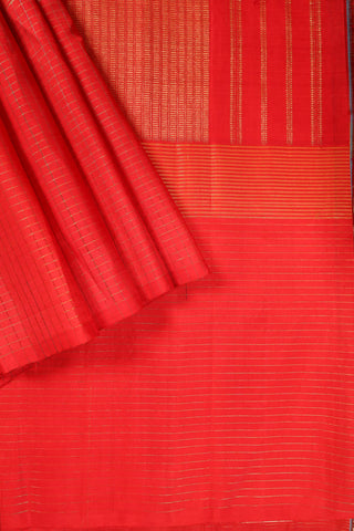 Red Kanjivaram saree with Checks