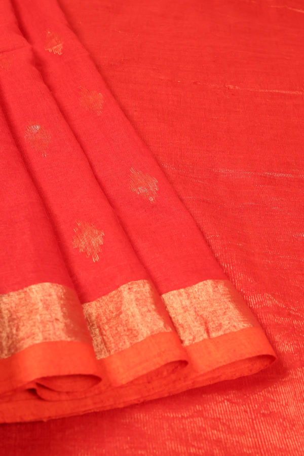 Red Jamdani Saree