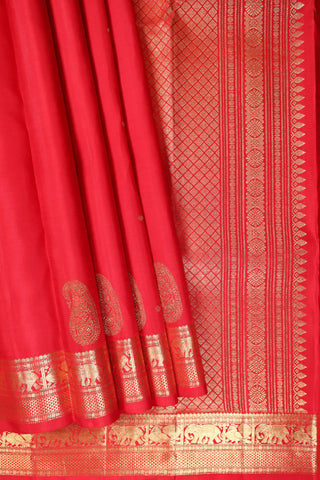 Maroon-Red Kanjivaram Saree