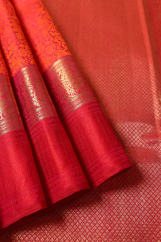 Orange-Pink Kanjivaram Saree