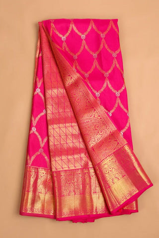 Royal Radiance: Pink Kanchipuram Silk Saree (inspired by Alia Bhatt's Saree)