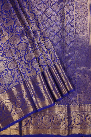 Royal Blue Kanjivaram Silk Saree (inspired by Shreya Ghoshal's Saree)