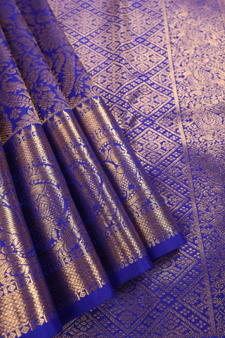 Royal Blue Kanjivaram Silk Saree (inspired by Shreya Ghoshal's Saree)