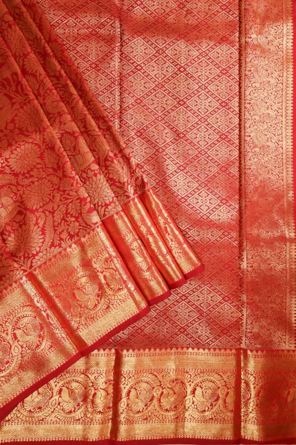 Maroon Kanjivaram Pure Silk Saree (inspired by Shreya Ghoshal's Saree)