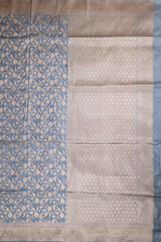 Sky Blue Banarasi Silk Saree with Zari