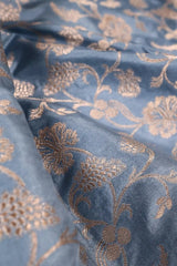 Sky Blue Banarasi Silk Saree with Zari