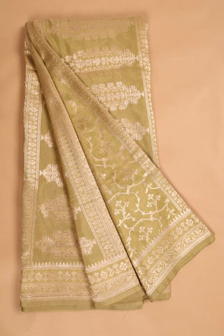 Light Mehendi Green Banarasi Saree