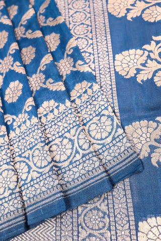 Cobalt Blue Banarasi Saree