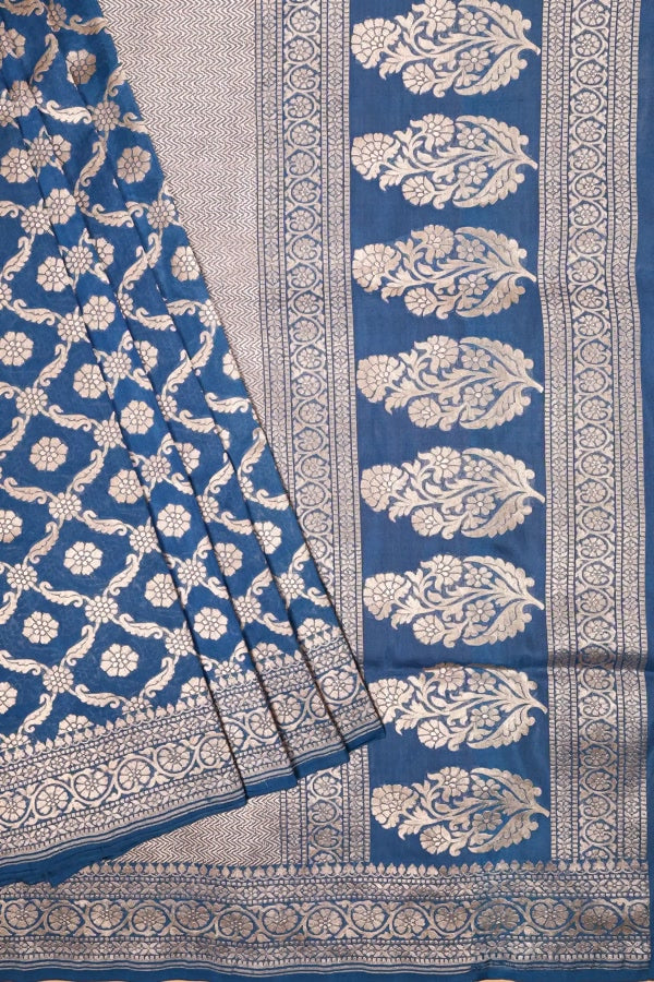 Cobalt Blue Banarasi Saree