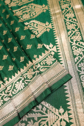 Dark Green Banarasi Saree