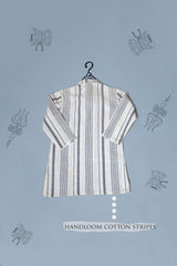 Striped Grey Handloom Cotton Kurta