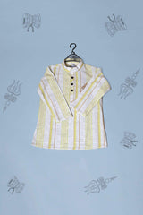 Striped Yellow Handloom Cotton Kurta