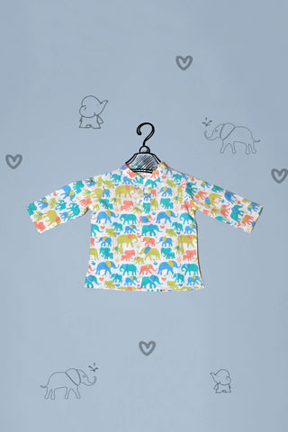 Elephant print cotton shirt