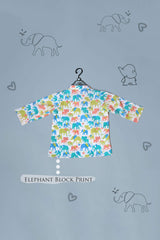 Elephant print cotton shirt