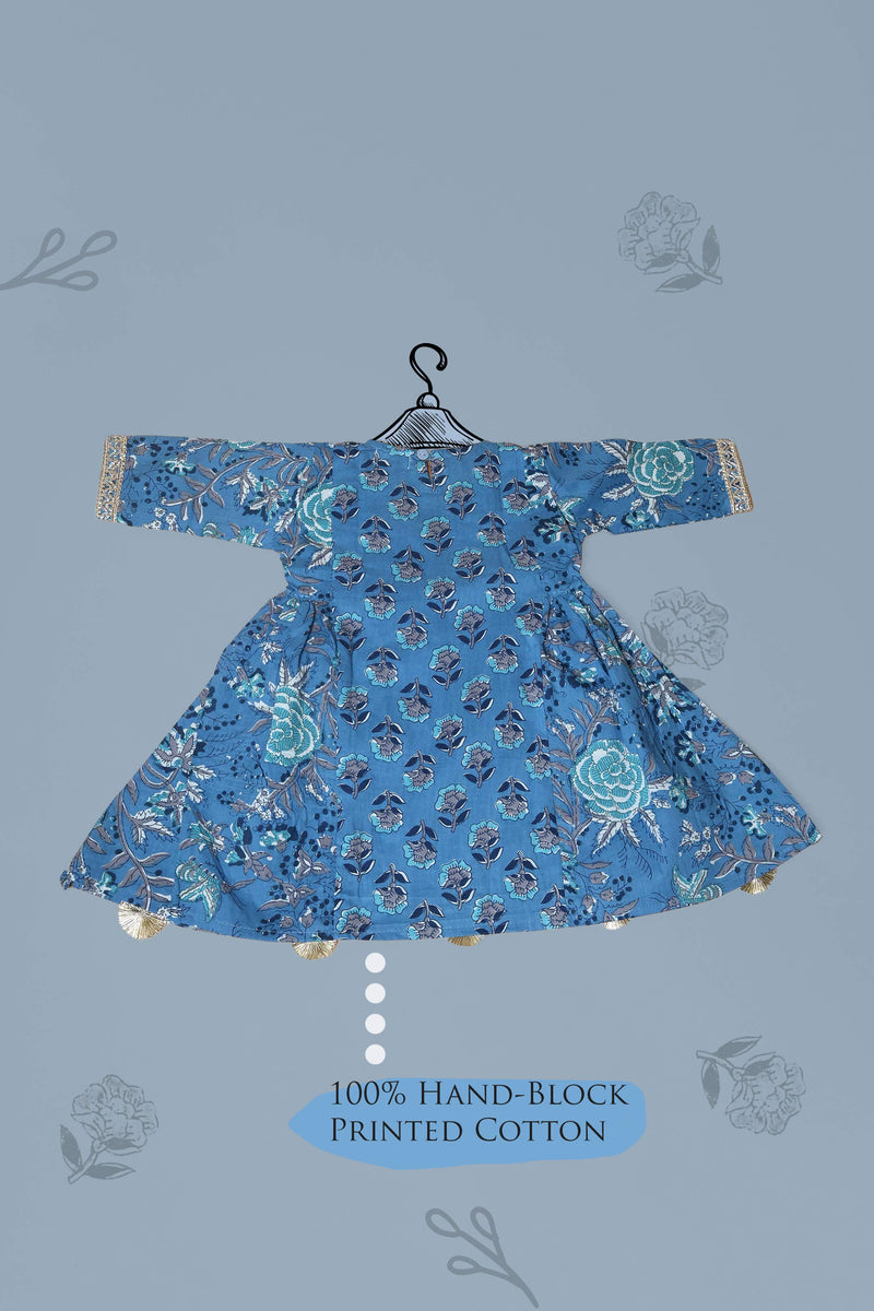 Floral print Blue cotton suit set