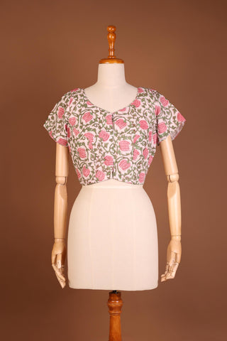 Pink Pearl Cotton Blouse