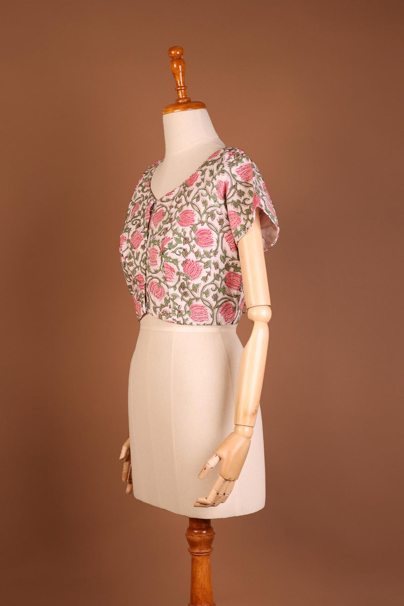 Pink Pearl Cotton Blouse