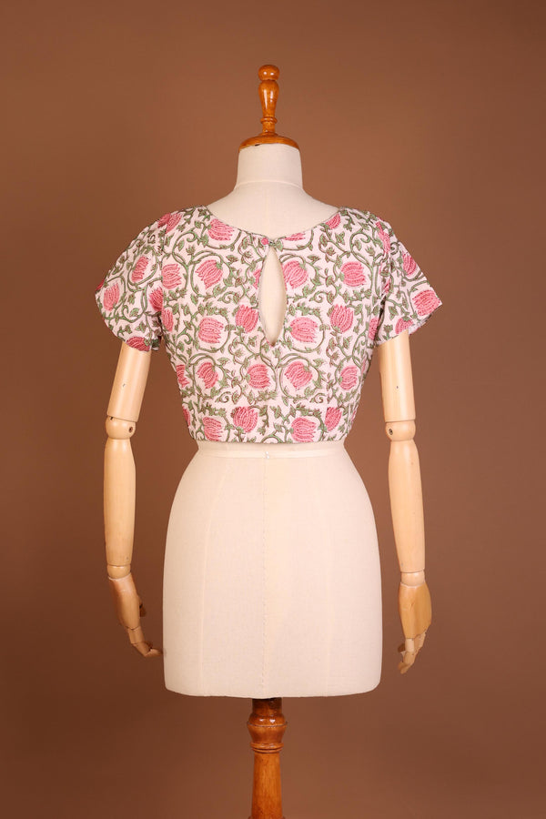 Pink Pearl Cotton Blouse