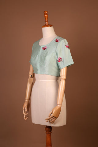 Aqua Green silk blouse