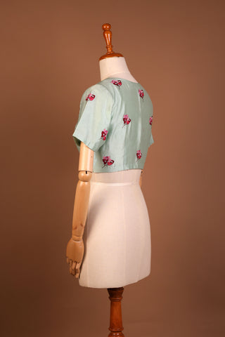 Aqua Green silk blouse