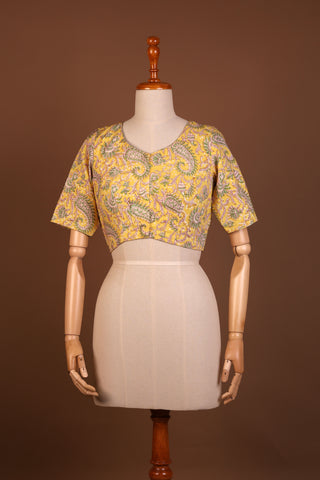 Floral bloom Yellow cotton blouse